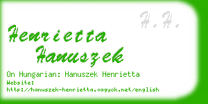 henrietta hanuszek business card